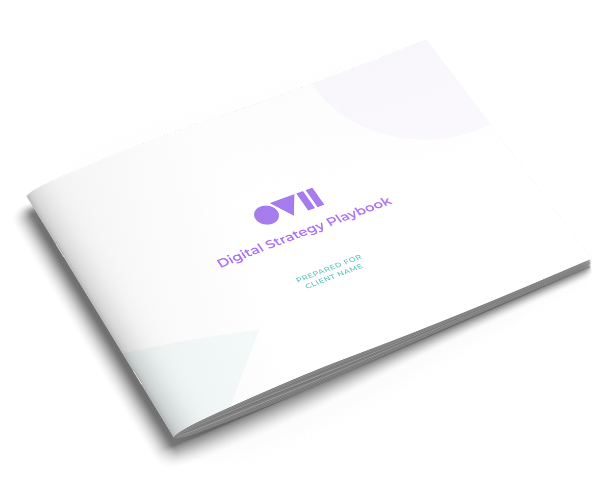 image of a physical digital strategy playbook created by ovii for a client